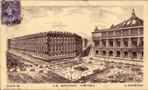 Litho Paris IX, Grand Hotel, Oper