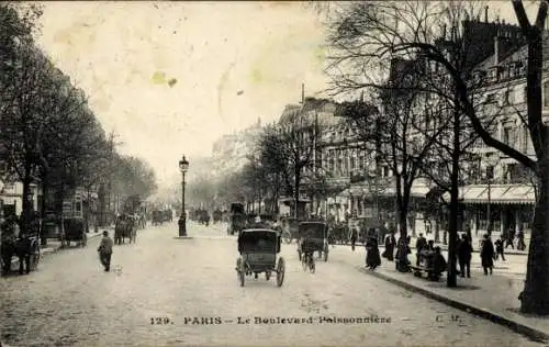 Ak Paris IX, Boulevard Poissonnière, Kutsche