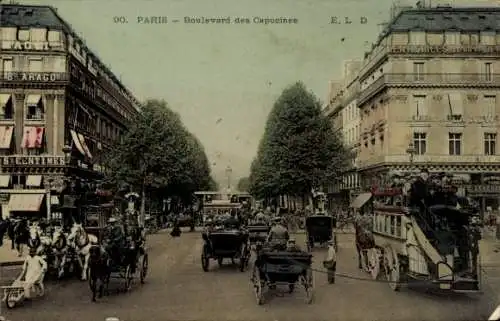 Ak Paris IX, Boulevard des Capucines, Kutsche