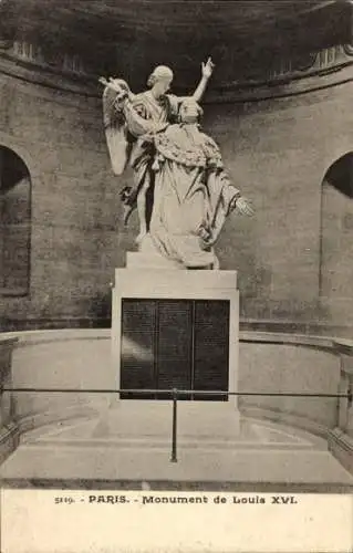 Ak Paris VIIIe Élysée, Sühnekapelle, Statue Ludwigs XVI