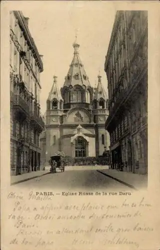 Ak Paris VIIIe Élysée, Russische Kirche Rue Daru