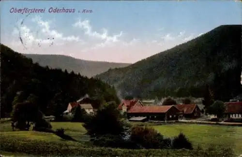 Ak Oderhaus Braunlage im Oberharz, Oberförsterei, Gesamtansicht