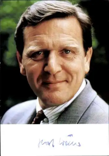 Ak Politiker Gerhard Schröder, Ehemaliger Bundeskanzler, Portrait, Autogramm