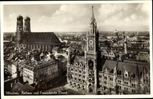 Ak München, Rathaus, Frauenkirche, Dom