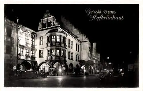 Ak München, Hofbräuhaus, Nacht