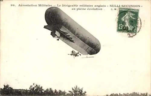 Ak Englisches Militär-Luftschiff Nulli Secundus