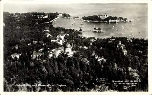 Ak Saltsjöbaden Schweden, Observatorium, Luftbild