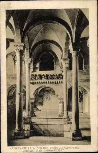 Ak Nürnberg in Mittelfranken, Kaiserkapelle in der Kgl. Burg, Innenansicht