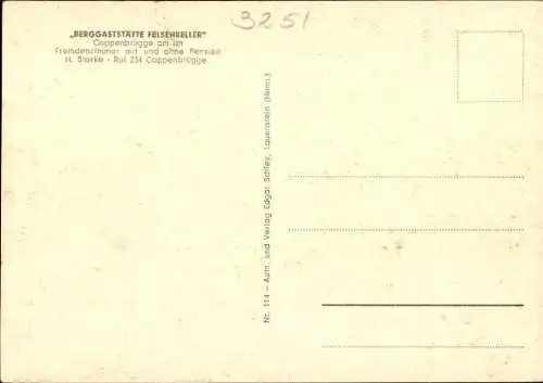 Ak Coppenbrügge Niedersachsen, Berggaststätte Felsenkeller