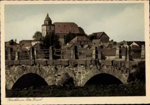 Ak Kirchhain in Hessen, Teilansicht, Brücke