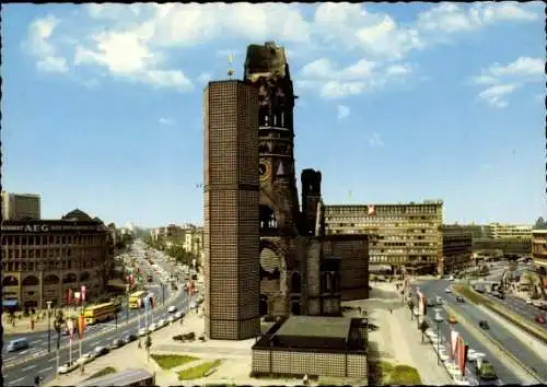 Ak Berlin Charlottenburg, Kurfürstendamm, Gedächtniskirche, Breitscheidplatz