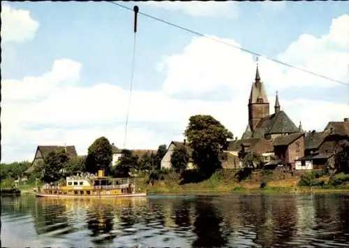 Ak Lüchtringen Höxter an der Weser, Teilansicht, Kirche, Dampfer