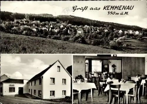 Ak Kemmenau Rhein Lahn Kreis, Gesamtansicht, Gasthaus Maurer-Schmidt, Innenansicht