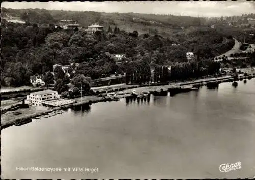 Ak Bredeney Essen im Ruhrgebiet, Villa Hügel, Baldeneysee, Fliegeraufnahme