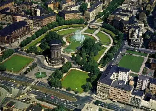 Ak Mannheim in Baden, Wasserturm, Fliegeraufnahme