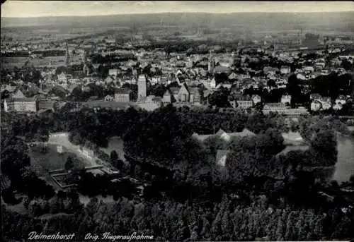 Ak Delmenhorst in Oldenburg, Panorama, Fliegeraufnahme