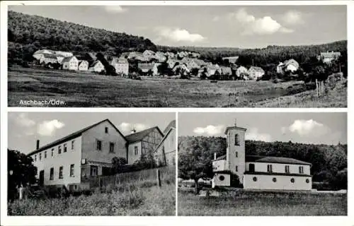 Ak Aschbach Wald Michelbach im Odenwald, Gesamtansicht, Gaststätte Zur Waldlust