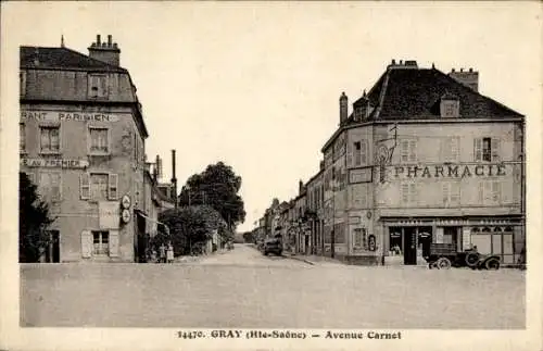 Ak Gray Haute Saône, Avenue Carnot, Apotheke