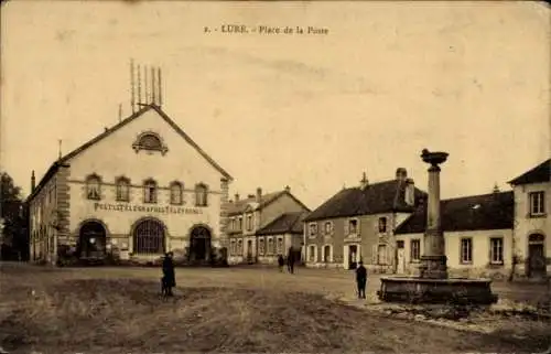 Ak Lure Haute Saône, Place de la Poste