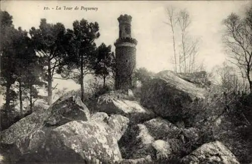 Ak Chamarande Essonne, La Tour de Poquency, Felsen