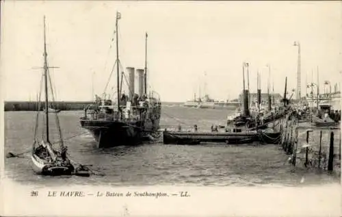 Ak Le Havre Seine Maritime, Southampton Boats