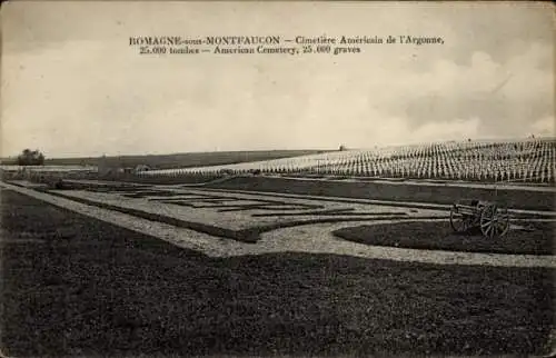 Ak Romagne sous Montfaucon Lothringen Meuse, Argonne American Cemetery