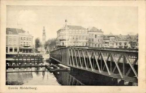 Ak Middelburg Zeeland Niederlande, Teilansicht, Brücke