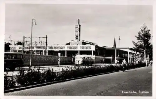 Ak Enschede Overijssel Niederlande, Bahnhof