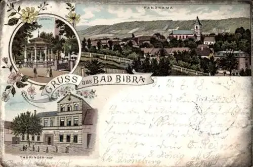 Litho Bad Bibra im Burgenlandkreis, Gesamtansicht, Thüringer Hof