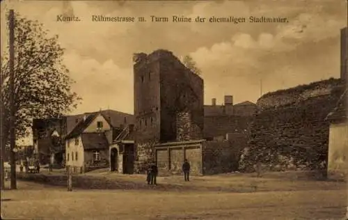 Ak Chojnice Konitz Westpreußen, Rähmestraße, Turm Ruine der ehemaligen Stadtmauer