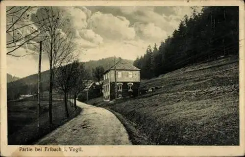 Ak Erlbach im Vogtland, Gebäude, Straße