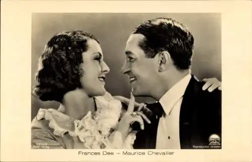 Ak Schauspielerin Frances Dee und Maurice Chevalier, Portrait