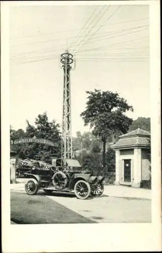 Ak Oberlungwitz in Sachsen. Elektrizitätswerk, Auto