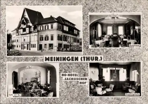 Ak Meiningen in Thüringen, HO Hotel Sächsischer Hof, Cafe mit Bar, Restaurant