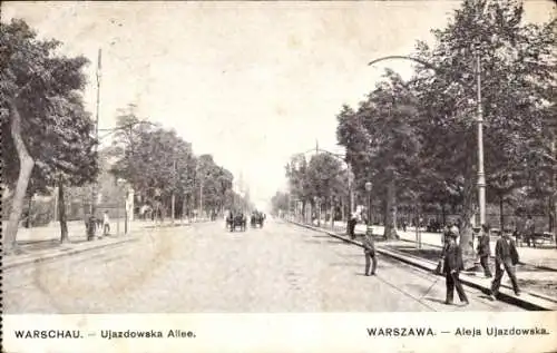 Ak Warszawa Warschau Polen, Ujazdowska-Allee