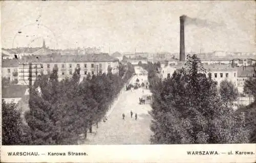 Ak Warszawa Warschau Polen, Karowa-Straße