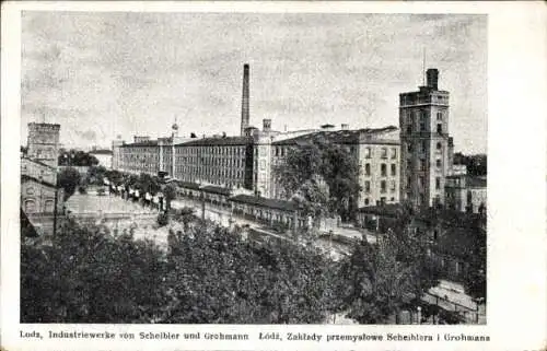 Ak Łódź Lodz Lodsch Polen, Industriewerke von Scheibler und Grohmann