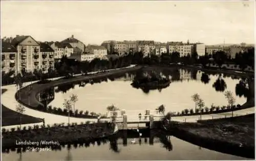 Ak Gorzów Wielkopolski Landsberg an der Warthe Ostbrandenburg, Stadtpark