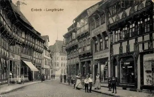 Ak Einbeck in Niedersachsen, Langebrücke, Geschäfte