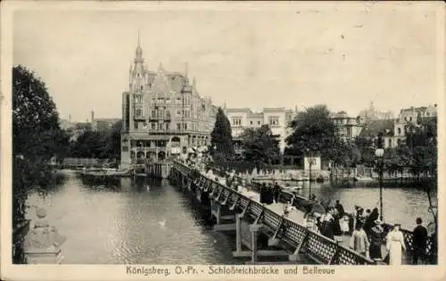 Ak Kaliningrad Königsberg Ostpreußen, Schlossteichbrücke, Bellevue