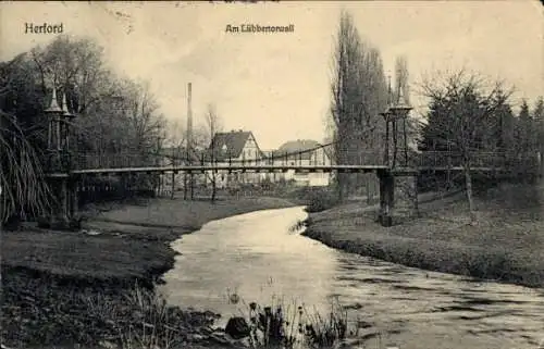 Ak Herford in Westfalen, Am Lübbertorwall, Brücke