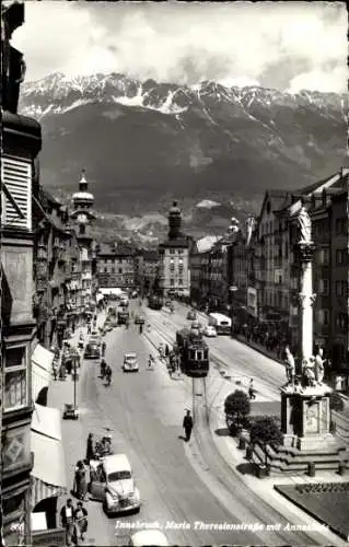 Ak Innsbruck Tirol, Maria Theresienstraße mit Annasäule