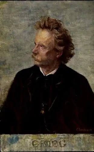 Künstler Ak Eichhorn, Komponist und Pianist Edvard Grieg, Portrait