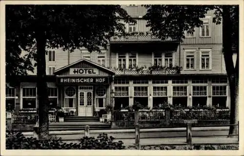 Ak Bad Harzburg am Harz, Hotel Rheinischer Hof mit Terrasse