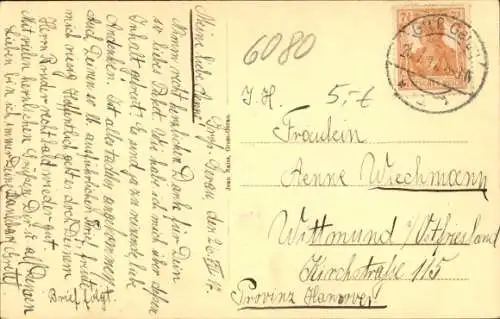 Ak Groß Gerau in Hessen, Stadtgraben, Teilansicht