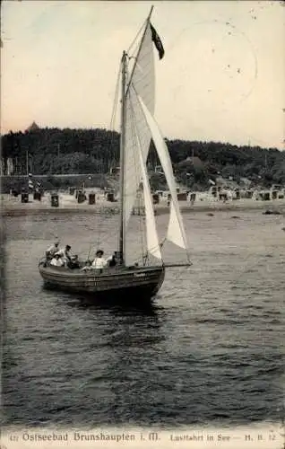 Ak Ostseebad Brunshaupten Kühlungsborn, Segelboot, Strand