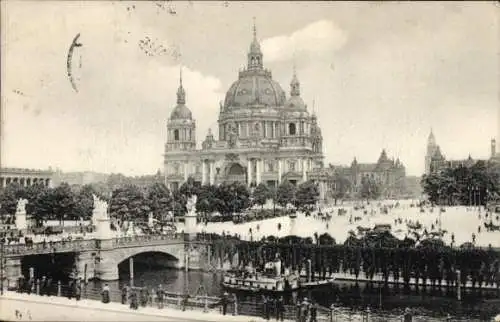 Ak Berlin Mitte, Dom, Schlossbrücke