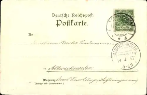 Litho St. Johann Saarbrücken, Gesamtansicht, Ehrenthal, Spichernberg