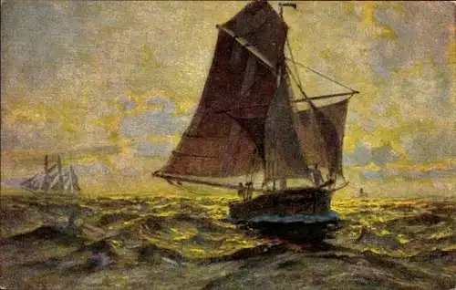 Ak Segelschiff, Segelpartie