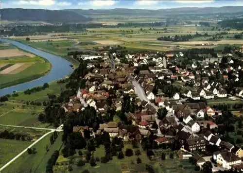 Ak Boffzen an der Weser, Totalansicht, Panorama